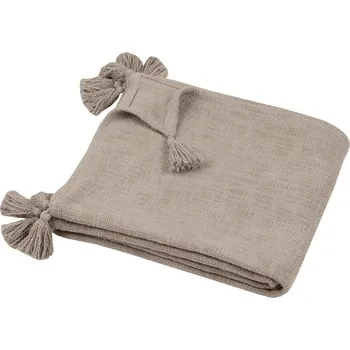 deka STOF Bavlněná deka SANCHEZ se střapci, 125 x 150 cm, hnědá