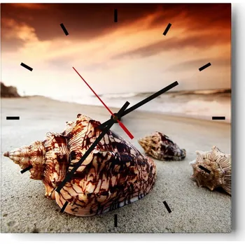 Hodiny Velké nástěnné hodiny 40x40 Krajina Skleněné hodiny Tiché