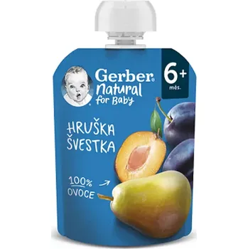 Dětská výživa GERBER Natural kapsička hruška a švestka 90 g