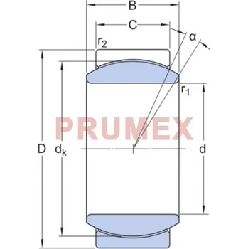 SKF GE 20 TXG3E nerezové bezúdržbové kloubové ložisko tvrdochrom/PTFE fabric