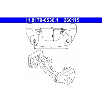 Brzdový třmen Držák, brzdový třmen ATE 11.8170-0530.1