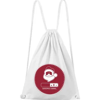 DOBRÝ TRIKO Bavlněný batoh s potiskem Christmas loading Barva: Bílá