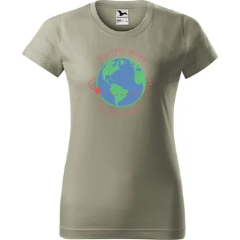 Dámské tričko DOBRÝ TRIKO Dámské tričko s potiskem Nejlepší máma Barva: Světlá khaki, Velikost: M