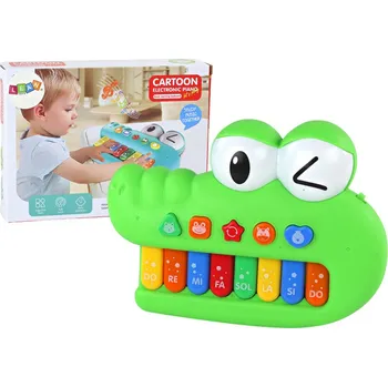 plyšák LEAN Toys Vzdělávací hudební klavír Krokodýl