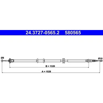 Lanko parkovací brzdy Tažné lanko, parkovací brzda ATE 24.3727-0565.2