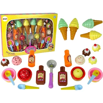 Dětská kuchyňka LEAN Toys Dětská sada plastových sladkostí s nádobím