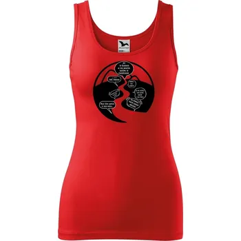 Dámské tričko DOBRÝ TRIKO Vtipné dámské tílko s potiskem NA ŘECE Velikost: 2XL, Barva: Červená