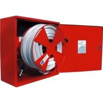 Hydrantová skříň PAVLIŠ A HARTMANN hydrantový systém 710x245x710 s tvarově stálou hadicí D25-30m, červená RAL 3000