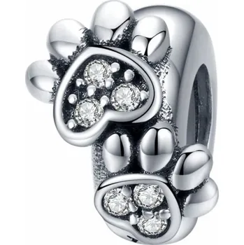 Přívěsek Stříbrný přívěsek korálek na náramek tlapky