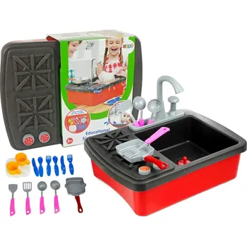 Dětská kuchyňka LEAN Toys Dětský dřez se sporákem a doplňky