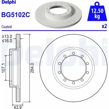 Brzdový kotouč Brzdový kotouč DELPHI BG5102C