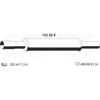 Tlumič výfuku Přední tlumič výfuku ERNST 132268