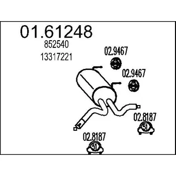 Tlumič výfuku Zadní tlumič výfuku MTS 01.61248