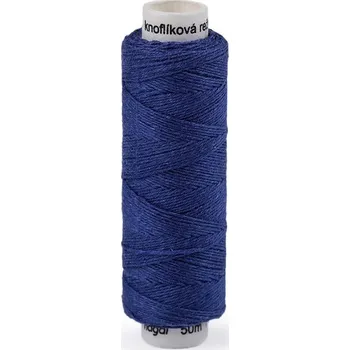 Nit Nitě lněné knoflíkové návin 50 METRŮ - 548 modrá královská