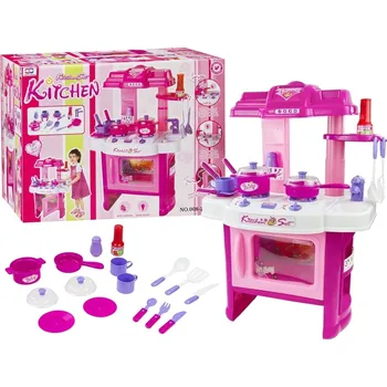 Dětská kuchyňka LEAN Toys Dětská kuchyňka s příslušenstvím růžová