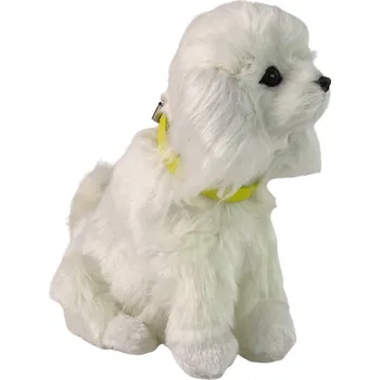 Figurka LEAN Toys Interaktivní plyšový pejsek - bílý pudl