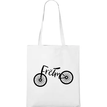 DOBRÝ TRIKO Bavlněná taška s potiskem Frčím Barva: Bílá