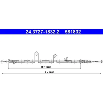 Lanko parkovací brzdy Tažné lanko, parkovací brzda ATE 24.3727-1832.2
