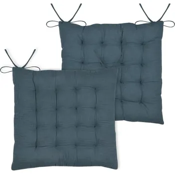 Podsedák STOF Podsedák na židli s vázáním COLINE, 100% bavlna, 38 x 38 cm, tmavě modrý