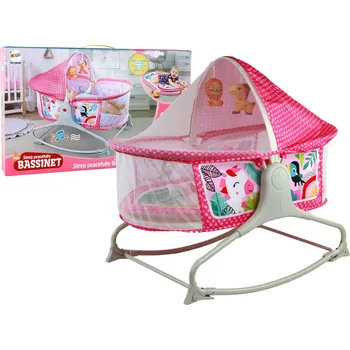 Dětská postýlka LEAN Toys Multifunkční kolébka 2v1 růžová