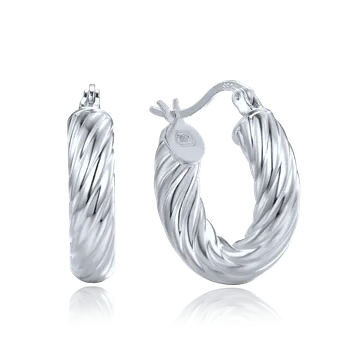 Náušnice Moonlit Stříbrné náušnice Twist kruhy