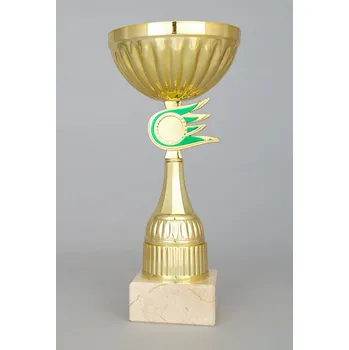 Zlatý sportovní pohár se zlato - zeleným středem 21 - 30 cm - 30 cm