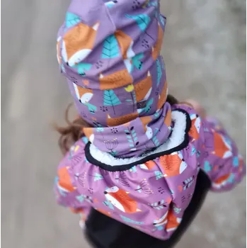 Chlapecká bunda Yháček Softshellová bunda s beránkem Yháček, Liščí hlavy na starofialové Velikost: 110