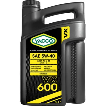 Autodíl Motorový olej YACCO VX 600 5W-40, 5L