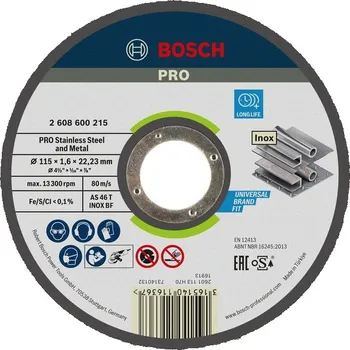 Řezný kotouč Bosch Řezací kotouč PRO Stainless Steel and Metal 2608600215