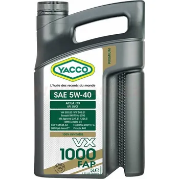 Hydraulický olej Motorový olej YACCO VX 1000 FAP 5W40, 5 L