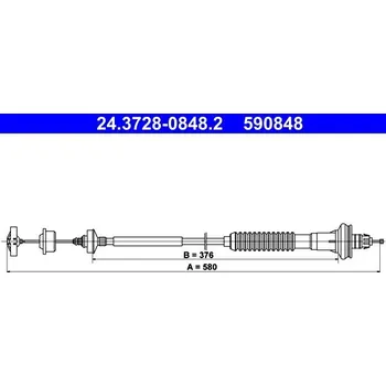 Spojkové lanko Tažné lanko, ovládání spojky ATE 24.3728-0848.2