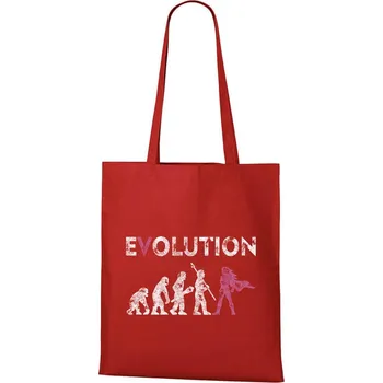 DOBRÝ TRIKO Bavlněná taška s potiskem Evoluce hrdinka Barva: Červená