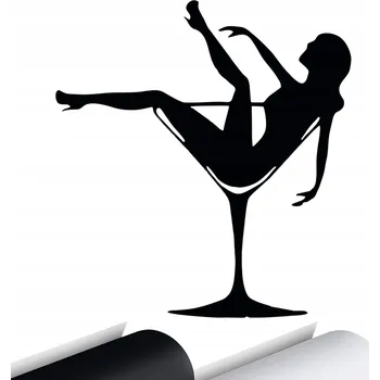 Samolepicí dekorace na vozidlo SAMOLEPKA na auto ŽENA VE SKLENICI 15x14