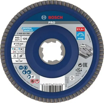 Brusný kotouč Bosch Lamelový brusný kotouč PRO X571, lomené provedení, 115 mm, G120, X-Lock 2608621766