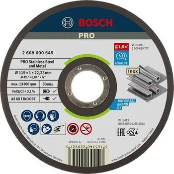 Řezný kotouč Bosch Řezací kotouč PRO Stainless Steel and Metal 2608600545