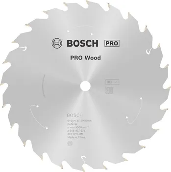 Pilový kotouč Bosch Pilový kotouč PRO Wood cordless pro akumulátorovou okružní pilu, 165 × 1,5 × 10 mm, T24 2608837679