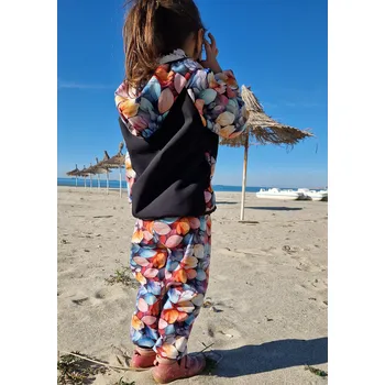 Dívčí kalhoty Yháček Softshellové kalhoty Yháček, letní, Pastelové lístky Velikost: 92