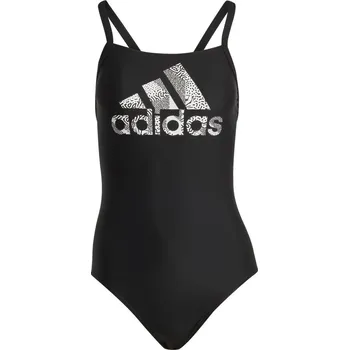 Dámské plavky adidas Big Logo Swimsuit Womens Black/White 28 inch