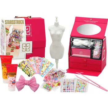 dětské šminky a malovátka LEAN Toys Kreativní beauty set v pouzdře pro tvorbu doplňků