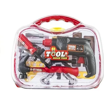 Hra na obchod LEAN Toys Sada nářadí pro malého kutila v kufříku 22ks