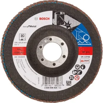 Brusný kotouč Bosch Lamelový brusný kotouč PRO X571, lomené provedení, 125 mm, G80 2608606924