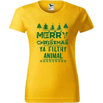 Dámské oblečení DOBRÝ TRIKO Dámské tričko s potiskem Merry animal Barva: Žlutá, Velikost: XL
