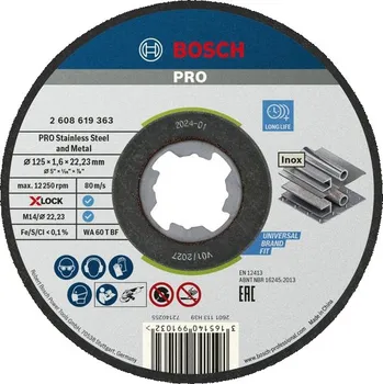 Řezný kotouč Bosch Řezací kotouč PRO Stainless Steel and Metal X-Lock 2608619363