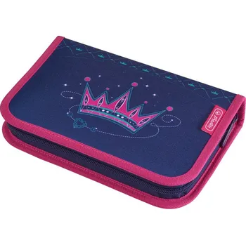 Penál Školní penál Herlitz 1-patrový 2 chlopně vybavený - Korunka