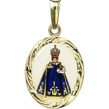 Přívěsek Aljančič Medailon Pražského Jezulátka modré šaty 111R-blue zlato