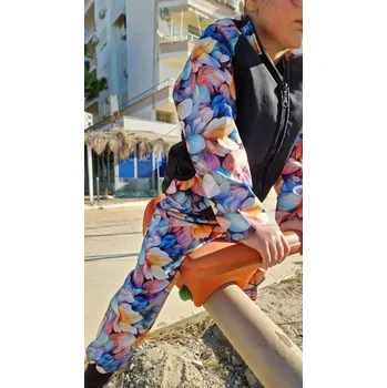 Dívčí kalhoty Yháček Softshellové kalhoty Yháček, jarní, Pastelové lístky Velikost: 80