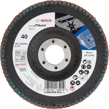 Brusný kotouč Bosch Lamelový brusný kotouč PRO X571, lomené provedení, 125 mm, G40 2608606922