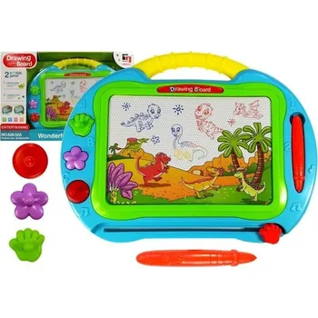 Magnetická kreslící tabulka LEAN Toys Magnetická kreslící tabulka s doplňky tyrkysová