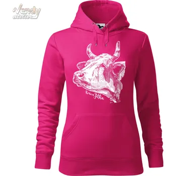 Dámská mikina Mikina - kráva Jitka Barva: Purpurová (40), Velikost: XL, Střih: Dámské