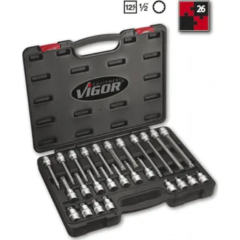 Sada hlavic 1/2" XZN tisícihran VIGOR-V1918